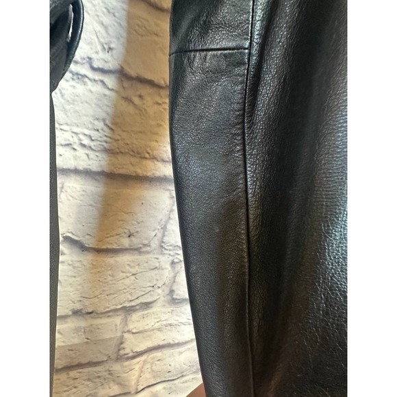 Jacqueline Ferrar Wilsons Leather Women's Black Leather Belted Coat Medium - Picture 7 of 10